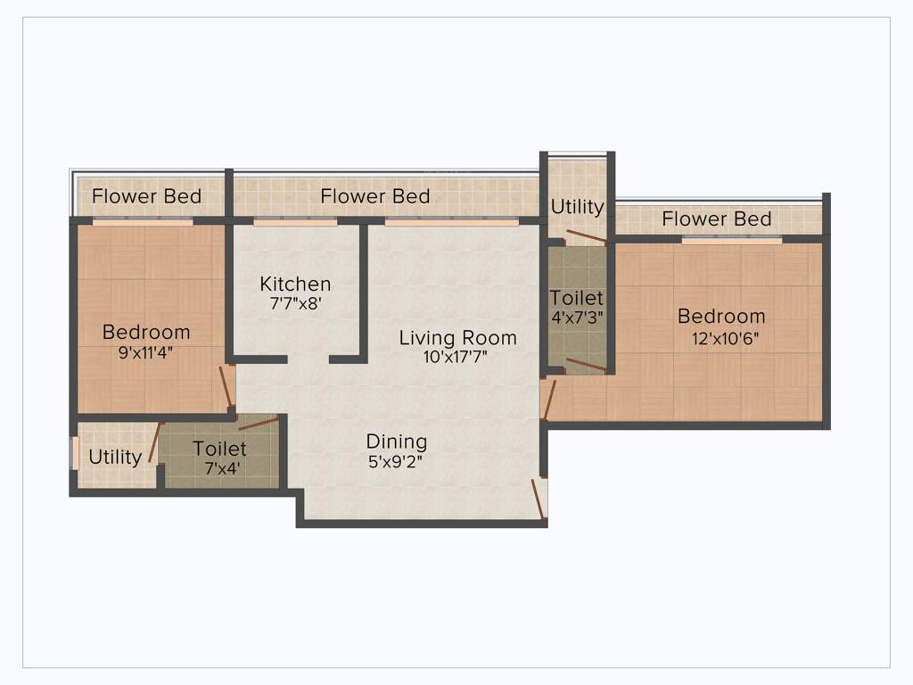 Shagun White Wings (2BHK+2T (1,180 sq ft) 1180 sq ft)