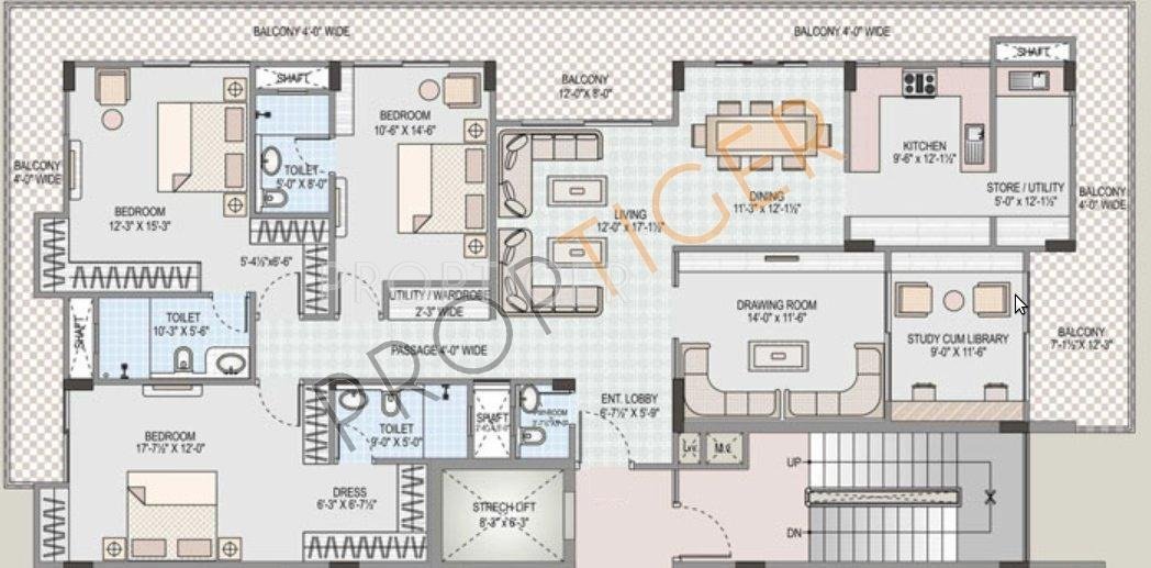 Pearl Blossom (3BHK+3T (1,993 sq ft) 1993 sq ft)
