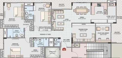 Pearl Blossom (3BHK+3T (1,993 sq ft) 1993 sq ft)