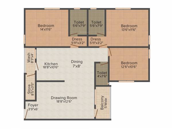 Othello Nautilus E3 (3BHK+2T (2,004 sq ft) 2004 sq ft)