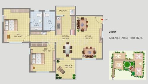 Space Orion (2BHK+2T (1,080 sq ft) 1080 sq ft)
