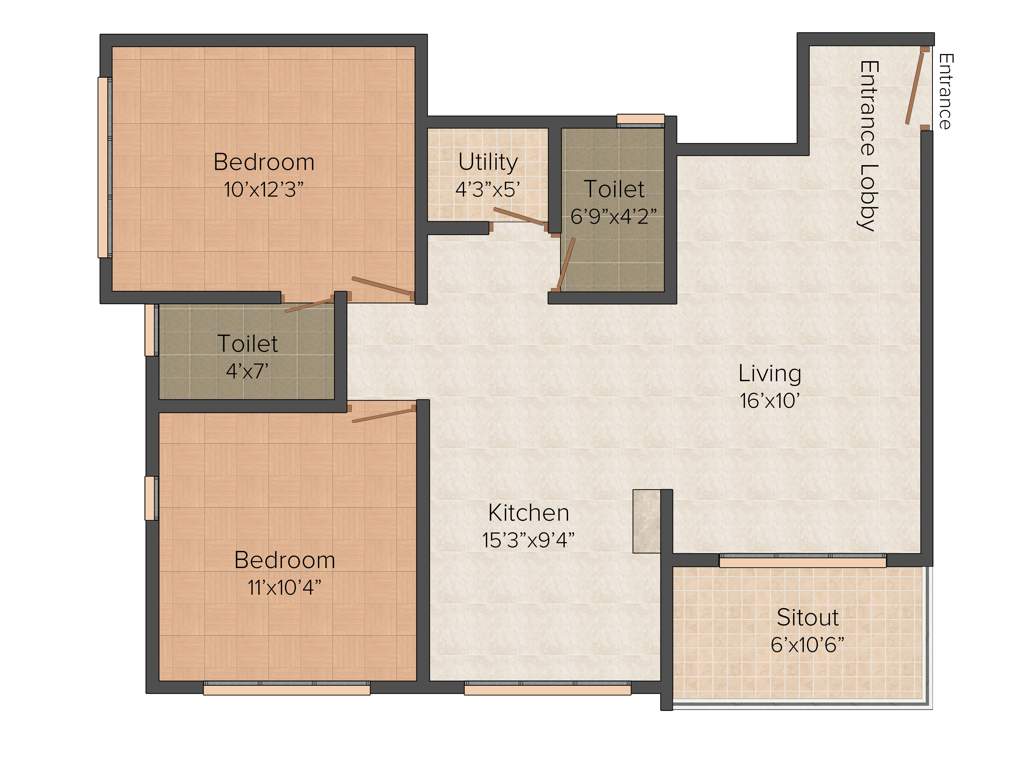 Ravi Amruta Heights (2BHK+2T (1,025 sq ft) 1025 sq ft)