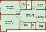 Floor Plan (2BHK+2T + Pooja Room) Ansu Infra Binodini Complex Floor Plan (2BHK+2T + Pooja Room)