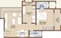 Floor Plan (1BHK+2T) DV Fressia II Floor Plan (1BHK+2T)