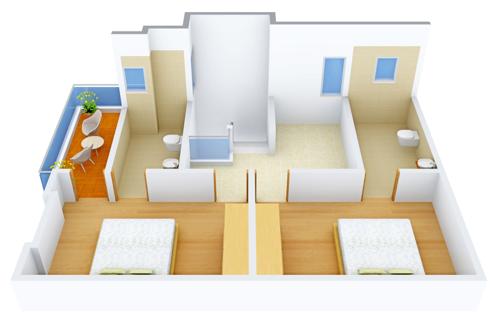 Aatmiya Kanha Residency (3BHK+3T (1,577 sq ft) 1577 sq ft)