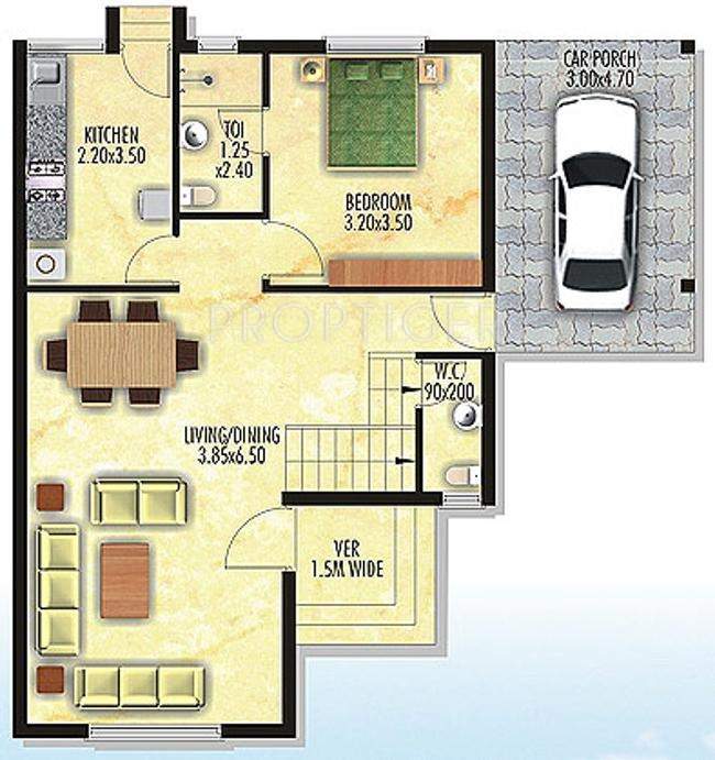 Saville Builders and Real Estate Developers Mesmeric Sunsets Villa Floor Plan (3BHK+3T)