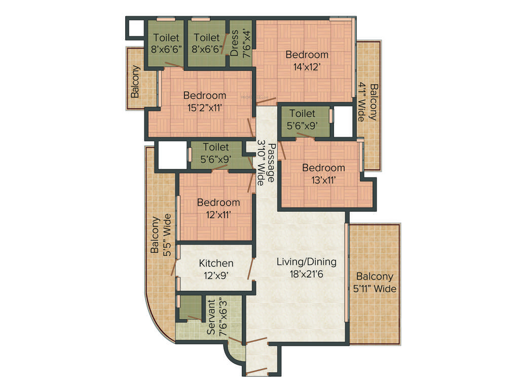 Geoworks 1000 Trees (4BHK+4T (2,611 sq ft)   Servant Room 2611 sq ft)