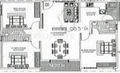 Balaji Sri Balaji Residency (3BHK+2T (1,208 sq ft) 1208 sq ft)