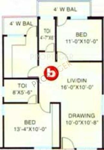 SMR SMR Vinay Regency (2BHK+2T (1,310 sq ft) 1310 sq ft)