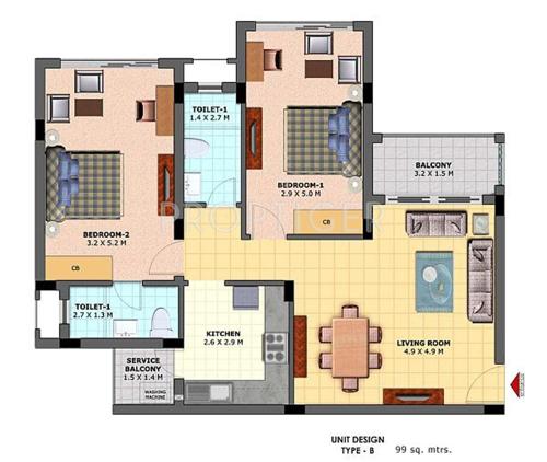 Highland Vistas (2BHK+2T (1,066 sq ft) 1065.63 sq ft) Highland Vistas (2BHK+2T (1,066 sq ft) 1065.63 sq ft)