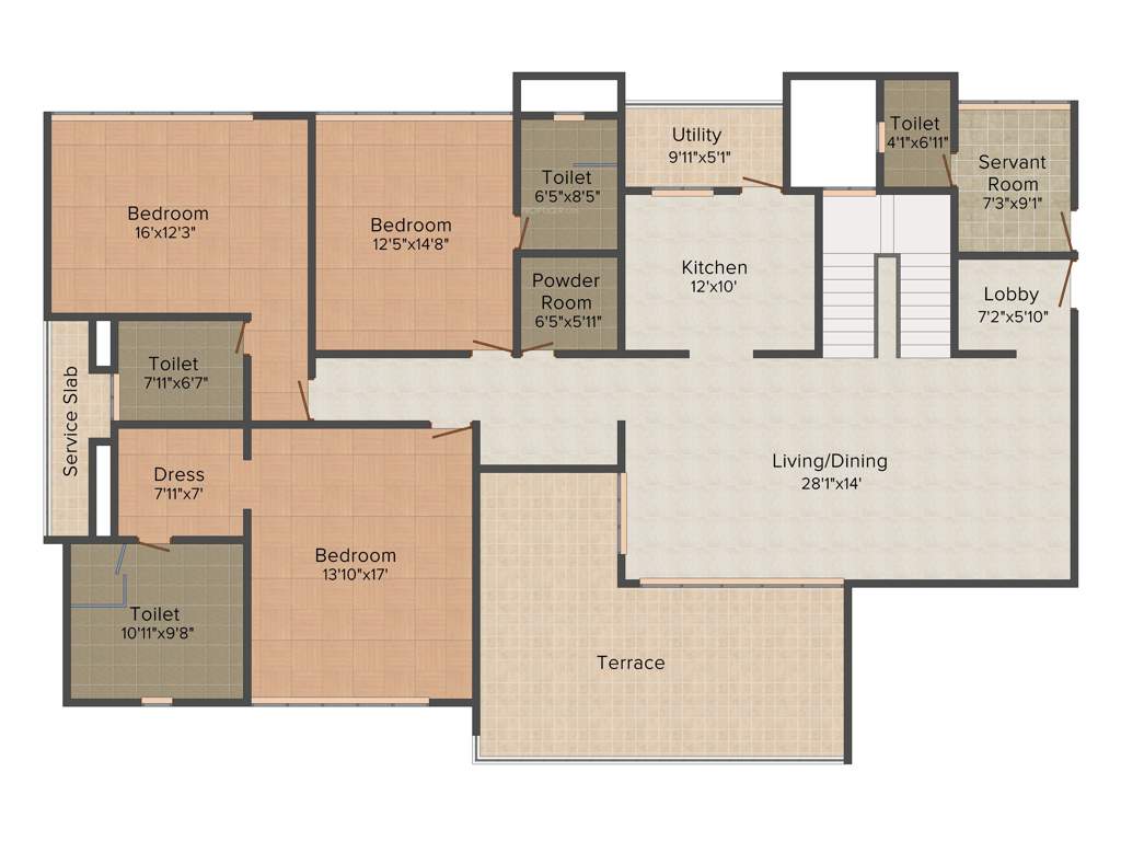 Marvel Bounty II (3BHK+4T (3,879.96 sq ft) + Servant Room 3879.96 sq ft)