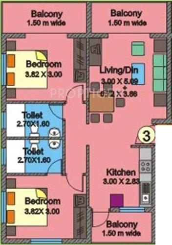 Aquarius Four Seasons Phase II (2BHK+2T (990 sq ft) 990.28 sq ft) Aquarius Four Seasons Phase II (2BHK+2T (990 sq ft) 990.28 sq ft)