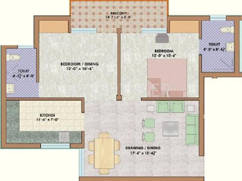 Raglan Gulmohar City Extension Appartment (2BHK+2T (1,000 sq ft) 1000 sq ft)