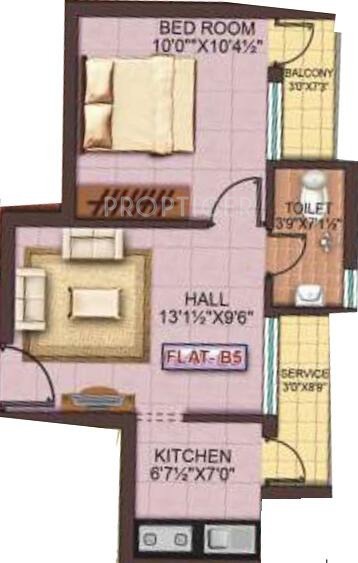 Madras Blossoms (1BHK+1T (526 sq ft) 526 sq ft)