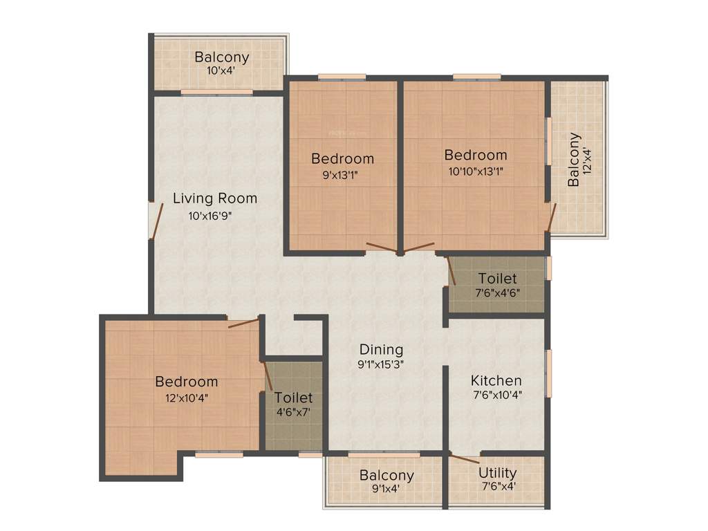 Sowbhagya KCee (3BHK+2T (1,410 sq ft) 1410 sq ft)