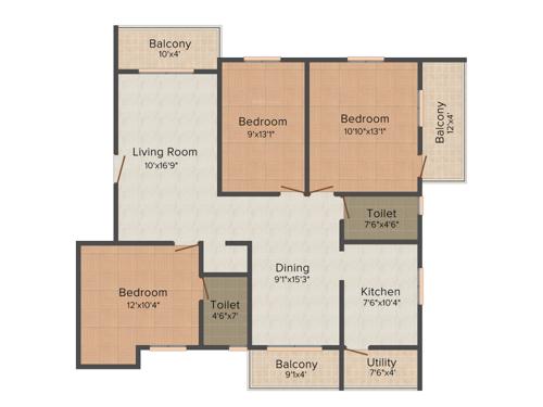 Sowbhagya KCee (3BHK+2T (1,410 sq ft) 1410 sq ft) Sowbhagya KCee (3BHK+2T (1,410 sq ft) 1410 sq ft)