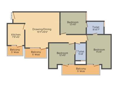 Dhingra Blue Solitaire (3BHK+2T (1,425 sq ft) 1425 sq ft) Dhingra Blue Solitaire (3BHK+2T (1,425 sq ft) 1425 sq ft)