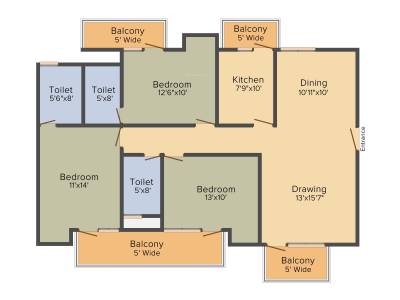Dhingra Blue Solitaire (3BHK+3T (1,650 sq ft) 1650 sq ft) Dhingra Blue Solitaire (3BHK+3T (1,650 sq ft) 1650 sq ft)
