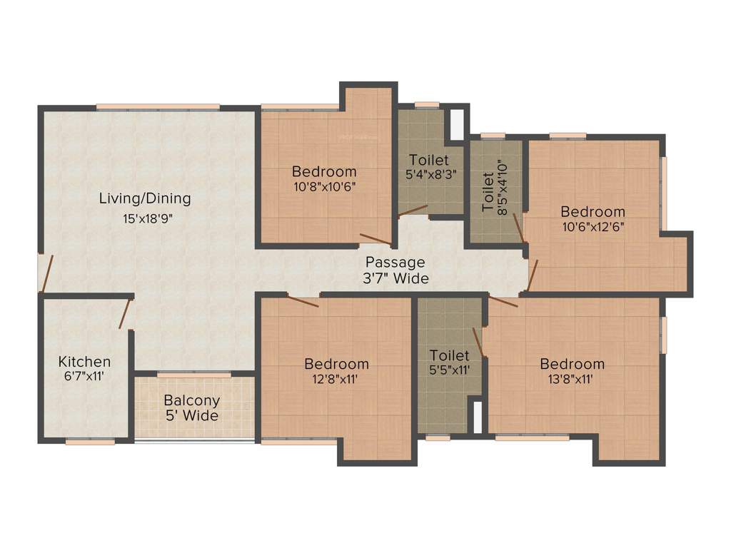 Vinayak Blossom County (4BHK+3T (1,835 sq ft)   Pooja Room 1835 sq ft)