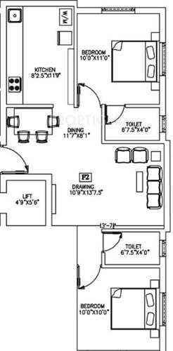 RP Mahalaxmi (2BHK+2T (756 sq ft) 756 sq ft)