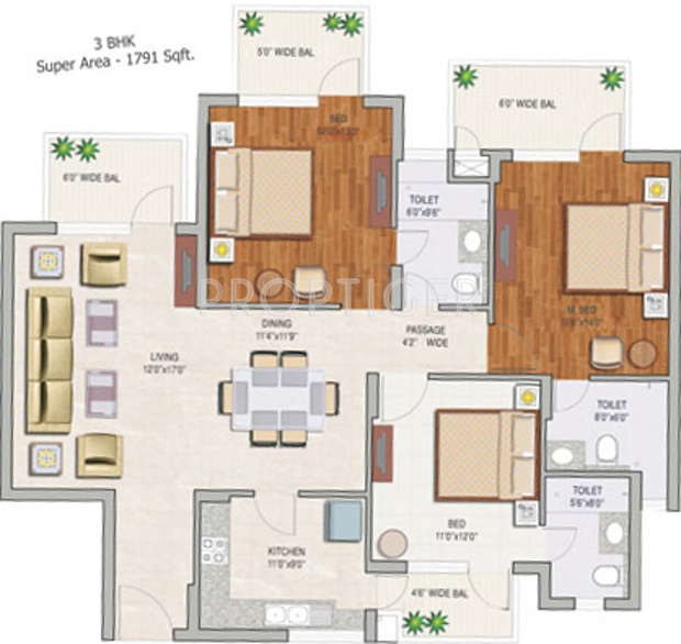 New World Residency (3BHK+3T (1,791 sq ft) 1791 sq ft)