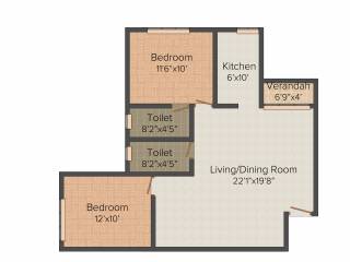 Tirupati Paradise (2BHK+2T (1,046 sq ft) 1046 sq ft) Tirupati Paradise (2BHK+2T (1,046 sq ft) 1046 sq ft)