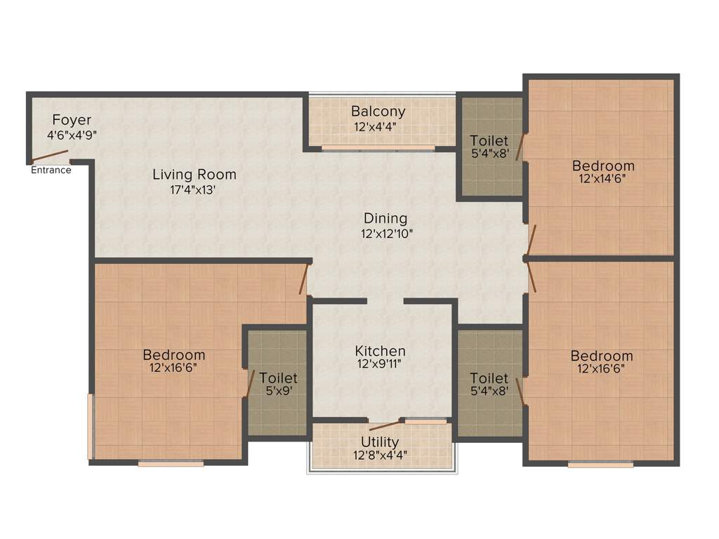 BBCL Ananya (3BHK+3T (1,878 sq ft) 1878 sq ft)