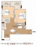 Dhanuka Sunshine Prime (2BHK+2T (955 sq ft) 955.47 sq ft)