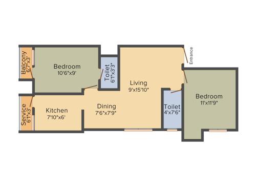 Mehta Royal Enclave (2BHK+2T (972 sq ft) 972 sq ft)