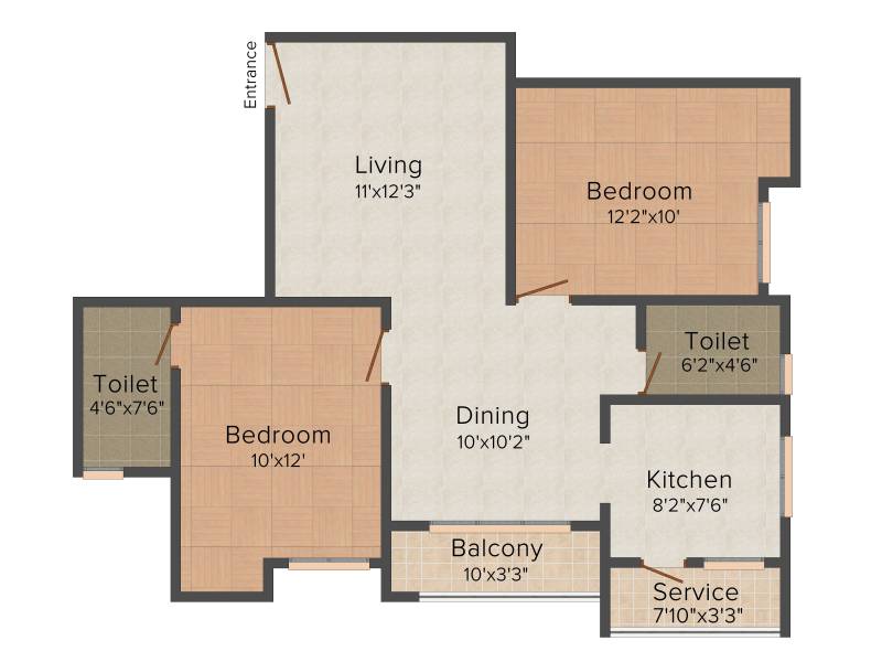 Acchyuthan Shivam (2BHK+2T (935 sq ft) 935 sq ft)