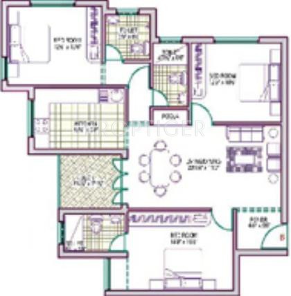 Amaar Park View (3BHK+3T (1,484 sq ft) 1484 sq ft)