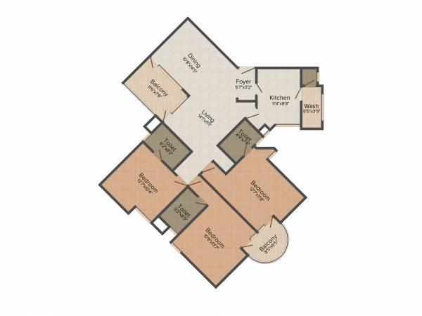 Trinity Neptune (3BHK+3T (1,768 sq ft) + Servant Room 1768 sq ft) Trinity Neptune (3BHK+3T (1,768 sq ft) + Servant Room 1768 sq ft)