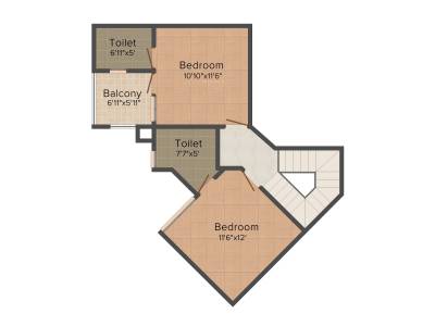 Trinity Mercury (2BHK+2T (1,368 sq ft) + Servant Room 1368 sq ft)