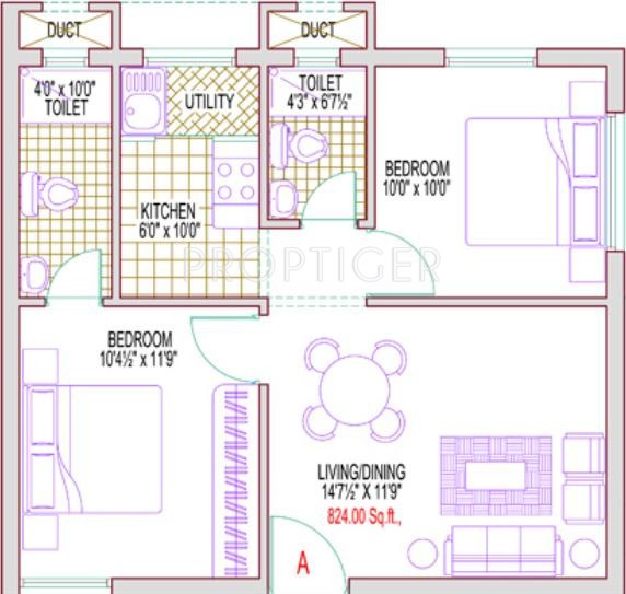 Amaar Ganesh (2BHK+2T (824 sq ft) 824 sq ft) Amaar Ganesh (2BHK+2T (824 sq ft) 824 sq ft)