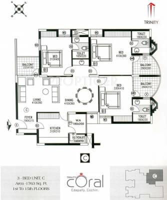 Trinity Coral (3BHK+3T (1,763 sq ft) 1763 sq ft) Trinity Coral (3BHK+3T (1,763 sq ft) 1763 sq ft)