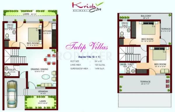 Krish Tulip Villa (3BHK+4T (1,498 sq ft) 1498 sq ft)
