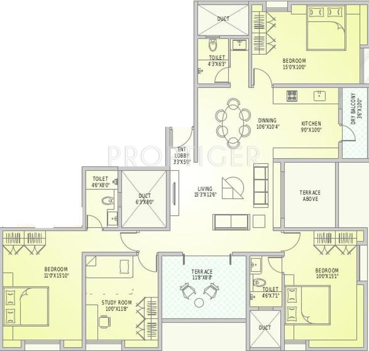 Alliance Chitralekha (3BHK+3T (2,300 sq ft) + Study Room 2300 sq ft)