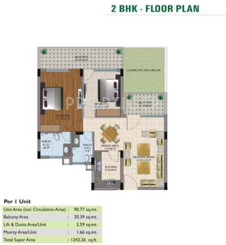 Skyhigh Prime Residency (2BHK+2T (1,242 sq ft) 1242 sq ft)