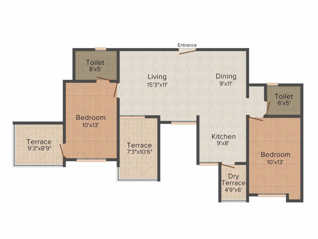 Pate Kimaya (2BHK+2T (1,086 sq ft) 1086 sq ft)