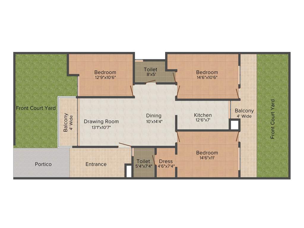 Vision Savoy Greens (3BHK+2T (1,360 sq ft) 1360 sq ft)