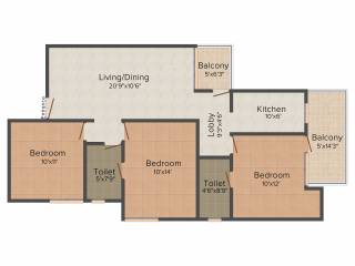 Vision Nirwana Greens 2 (3BHK+3T (1,595 sq ft) + Pooja Room 1595 sq ft)