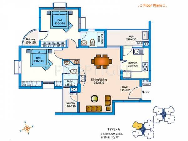 Trinity High Grove (2BHK+2T (1,125 sq ft) 1125 sq ft)