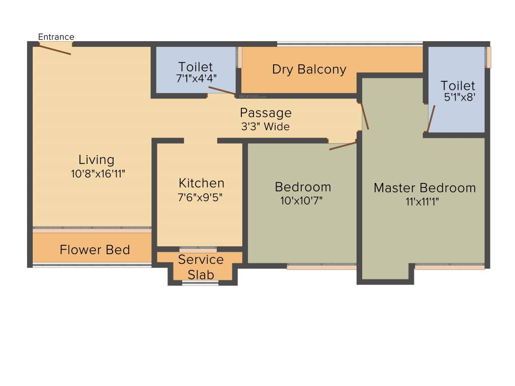 Rustomjee Urbania Azziano (2BHK+2T (1,075 sq ft) 1075 sq ft)
