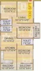 Bilad Willow (3BHK+3T (1,330 sq ft) 1330 sq ft) Bilad Willow (3BHK+3T (1,330 sq ft) 1330 sq ft)