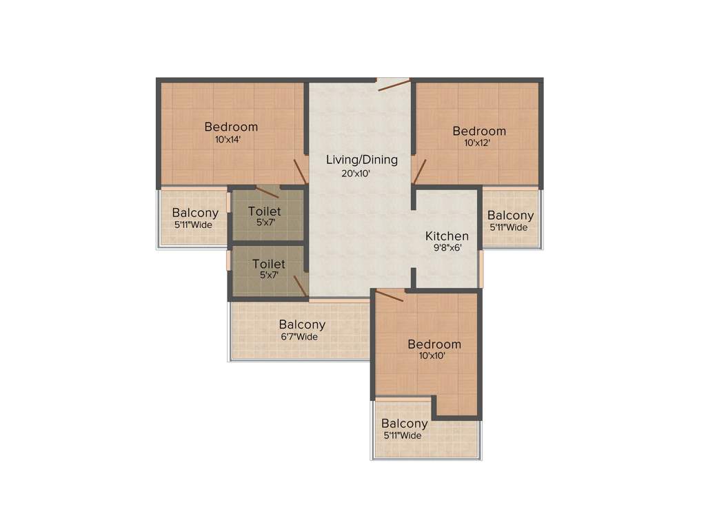 Skardi Greens (3BHK+2T (1,380 sq ft) 1380 sq ft)