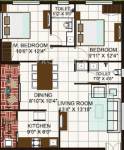 Technopolis Solitaire Abode (2BHK+2T (1,100 sq ft) 1100 sq ft)