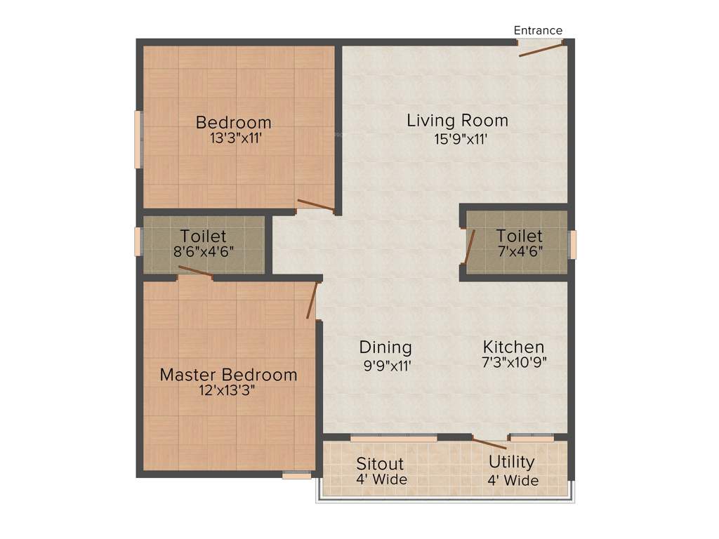 Venetion Group Dwaraka Nilayam 2BHK+2T (1,135 sq ft)