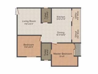 Saranya Shantiniketan (2BHK+2T (1,100 sq ft) 1100 sq ft) Saranya Shantiniketan (2BHK+2T (1,100 sq ft) 1100 sq ft)