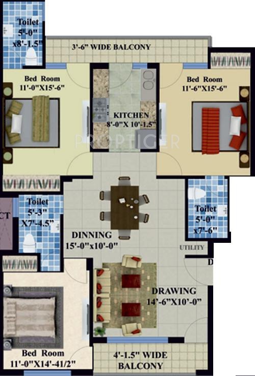 Hanumanta Sunshine (3BHK+3T (2,200 sq ft) 2200 sq ft)