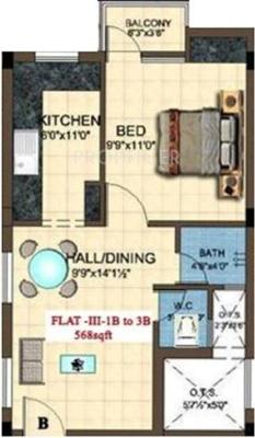 VGN Ernest (1BHK+1T (568 sq ft) 568 sq ft)